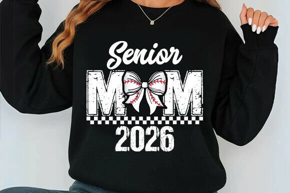 Baseball Senior Mom 2026 Svg, Coquette
