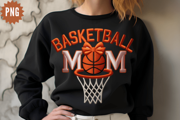 Basketball PNG, Faux Yarn Basketball Mom