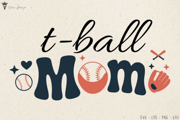 Cute T Ball Mom Baseball SVG