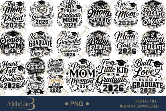 Graduation 2026 Mom Edition SVG PNG Bun