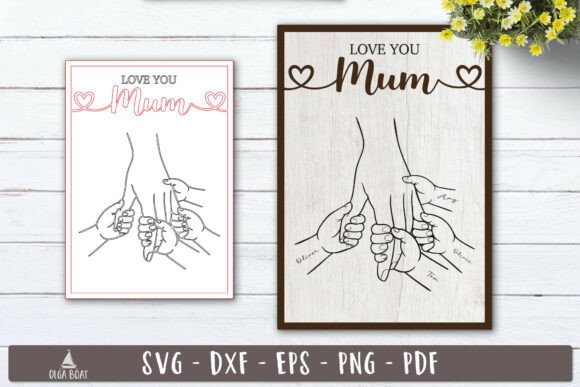 Love You Mom Hands SVG Personalized