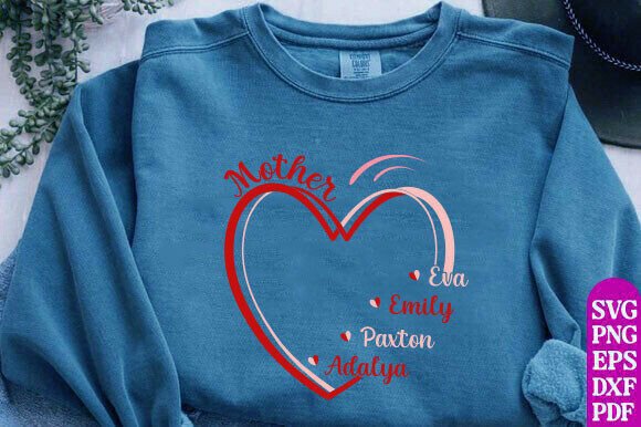 Mom Mama SVG, Mother’s Day Heart PNG