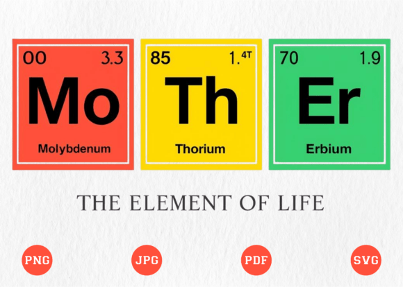 Mother the Element of Life SVG, MOM PNG