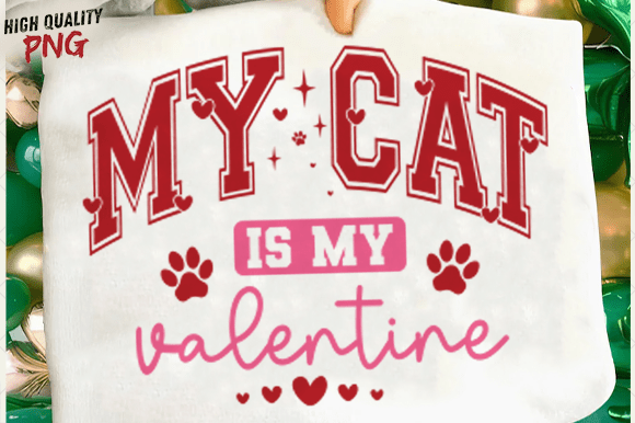 My Cat Is My Valentine SVG, Cat Lover PNG