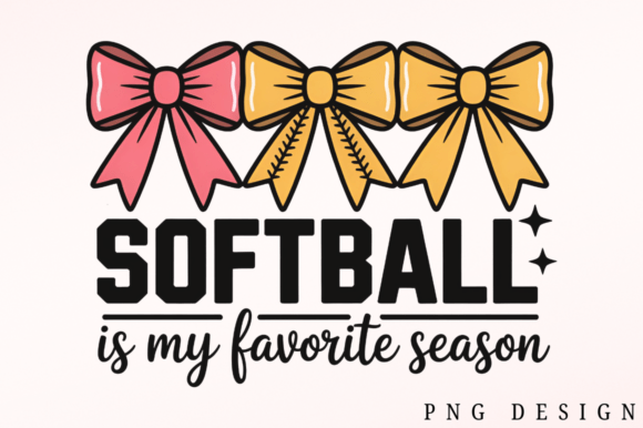 Softball Bow Sports Mom Game Day PNG
